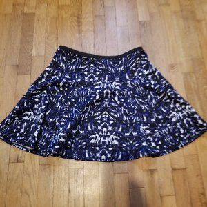 Karen Kane Blue Pull On Flare Skater Mini Skirt